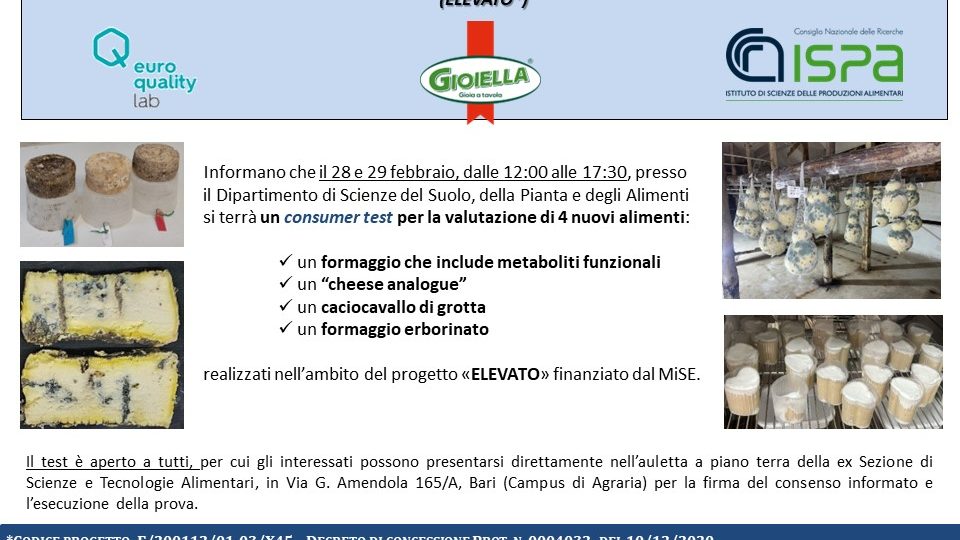 Consumer test Progetto ELEVATO_ISPA_2